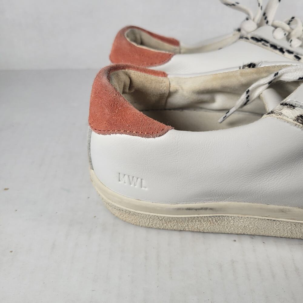 Madewell Leather Leopard Print Casual Lace Up Sidewalk Low-Top Sneakers Size 7.5 - Picture 3 of 9